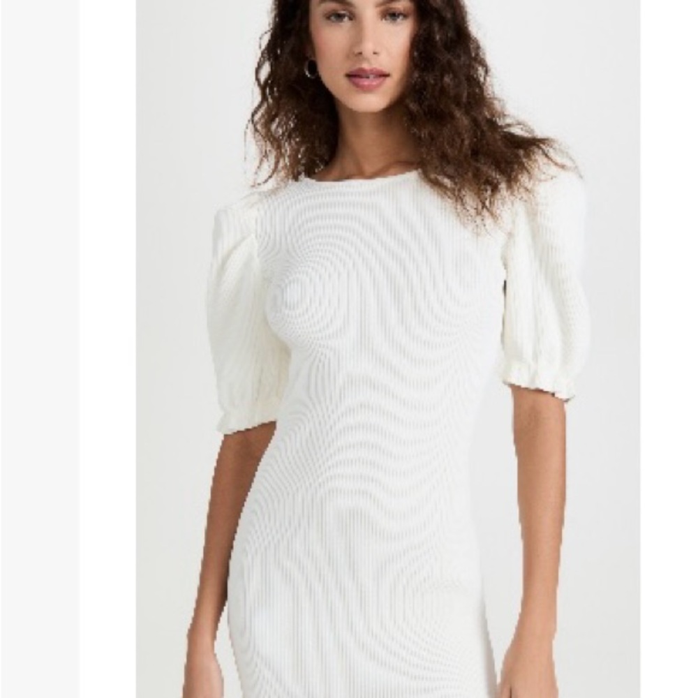 Endless Rose White Puff Sleeve Sheath Mini Dress